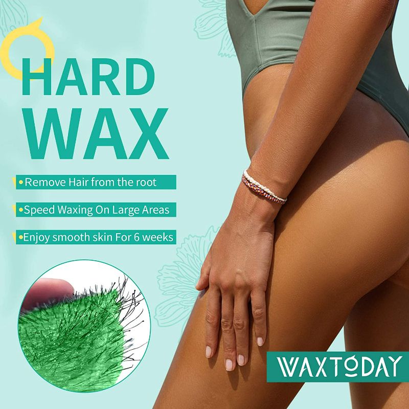 Photo 2 of Hard Wax Beads - WAXTODAY Hair Removal Hard Wax Beans for Sensitive Skin with Tea Tree Formula(15.8 oz ) - Brazilian Waxing for Full Body, Face, Legs, Eyebrows. Perfect Refill for Any Wax Warmer