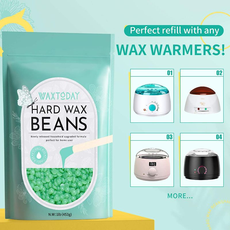 Photo 4 of Hard Wax Beads - WAXTODAY Hair Removal Hard Wax Beans for Sensitive Skin with Tea Tree Formula(15.8 oz ) - Brazilian Waxing for Full Body, Face, Legs, Eyebrows. Perfect Refill for Any Wax Warmer