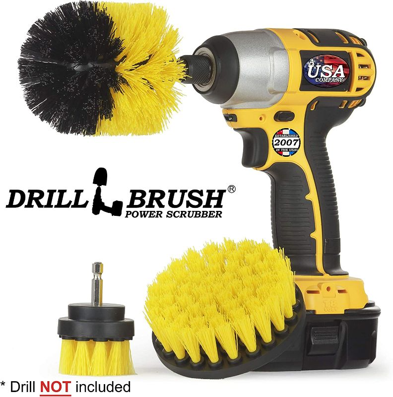 Photo 3 of Drill Brush Attachment - Bathroom Surfaces Tub, Shower, Tile and Grout All Purpose Power Scrubber Cleaning Kit –Grout Drill Brush Set – Drill Brushes by Drill Brush Power Scrubber by Useful Products