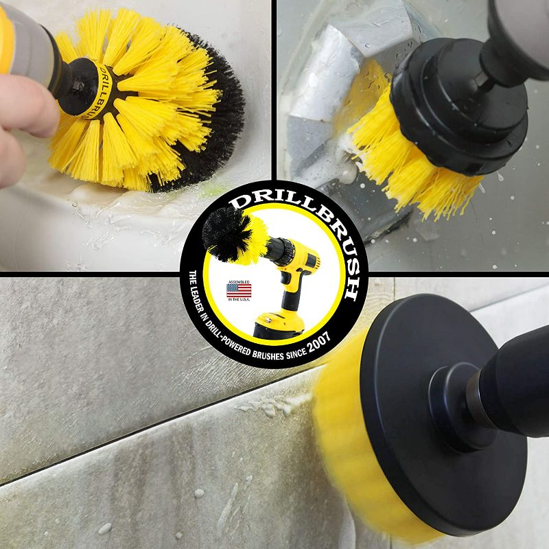 Photo 2 of Drill Brush Attachment - Bathroom Surfaces Tub, Shower, Tile and Grout All Purpose Power Scrubber Cleaning Kit –Grout Drill Brush Set – Drill Brushes by Drill Brush Power Scrubber by Useful Products