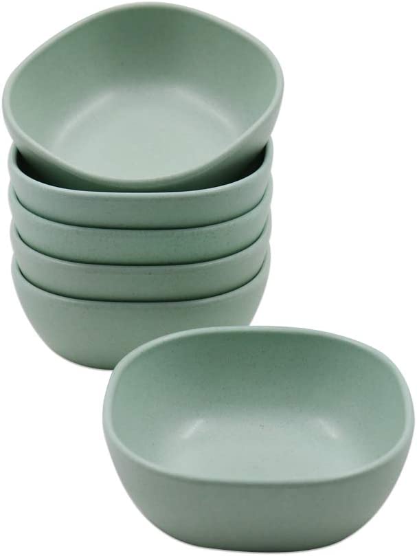 Photo 1 of 4 PCS 4.5 OZ Wheat Straw Small Dessert Bowls, Stacked Pinch Bowls, Bamboo Fiber Mini Prep Bowls, Unbreakable Dipping Saucers for Side Dishes, Seasoning, Snack, Appetizer (Green)