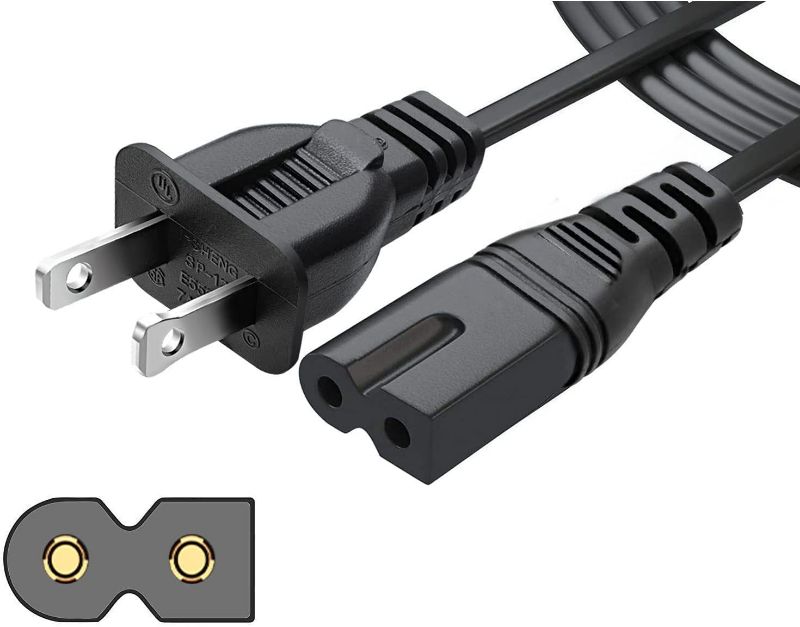Photo 1 of Chanzon UL Listed 10ft Polarized AC Power Cord Compatible with Vizio D-E-M-Series HDTV,Smart LED LCD TV,Sharp,Sony PS1 (2 Prong NEMA-1-15P IEC320-C7 Plug) 7A 2Slot Universal Replacement Wall Cable