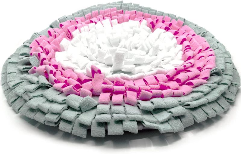 Photo 1 of 23" Durable Snuffle Mat for Dogs– Dog Enrichment , Mental , Brain Stimulation Toys – Interactive Dog Toy Gifts- Stress Relief Toy for Natural Foraging Skills- Food Treat Puzzle Mat (Pink Mat_A)