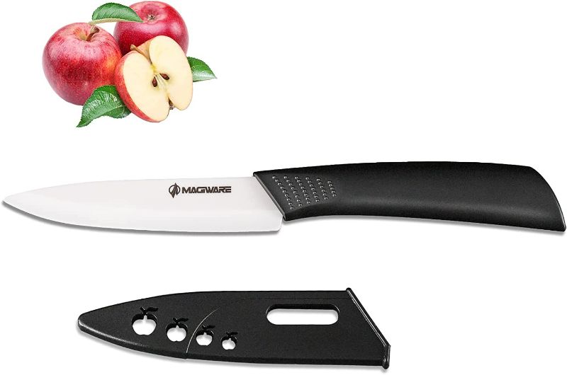 Photo 1 of  Paring Knife, Classic 4 inch Ceramic Paring Knife with Sheath Cover, Fruit and Vegetable knife,Longer Sharp Rust Proof Stain Resistant