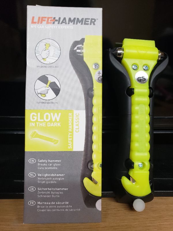 Photo 1 of Life hammer Safety Hammer Auto Classic Glow Yellow 7" Window Breaker and Seatbelt Cutter