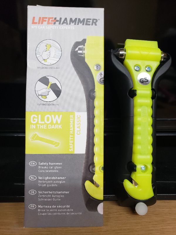 Photo 1 of Life hammer  Safety Hammer Auto Classic Glow Yellow 7" Window Breaker and Seatbelt Cutter