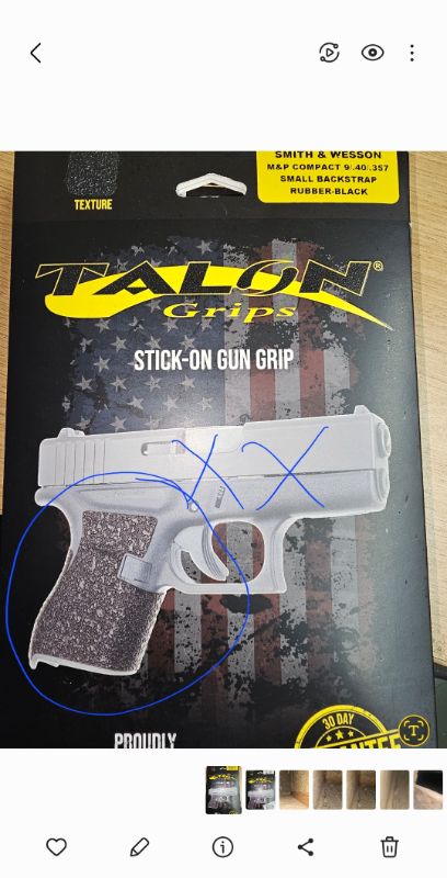 Photo 1 of TALON Grips Adhesive Pistol Grip – Compatible with Smith and Wesson M&P Compact 9mm .357/.40 – Made in The USA Small Backstrap Rubber-Black