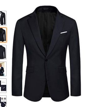 Photo 1 of COOFANDY Men's Casual Blazer Jacket Slim Fit Sport Coats Lightweight One Button Suit Jacket-- Size Large
