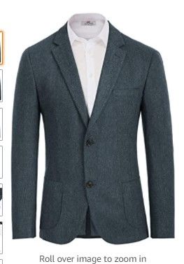 Photo 1 of Men's Herringbone Tweed Blazer British Wool Blend Sport Coat Jacket-- Small-- COLOR FOREST GREEN
