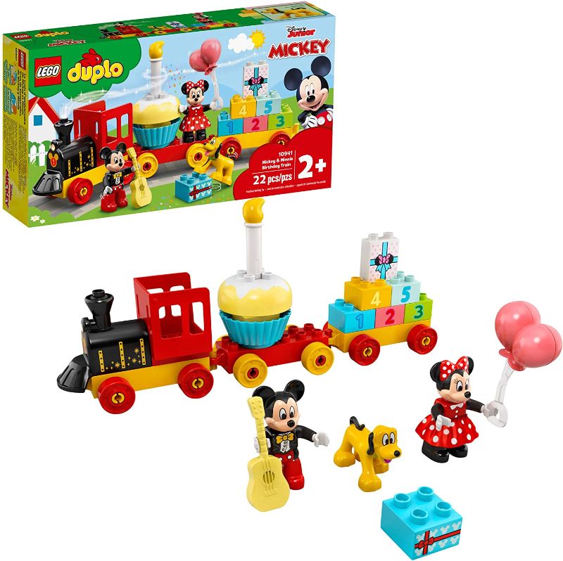 Photo 1 of LEGO DUPLO Disney Mickey & Minnie Birthday Train 10941 Kids’ Birthday Number Train; Learning and Building Playset, New 2021 (22 Pieces)
