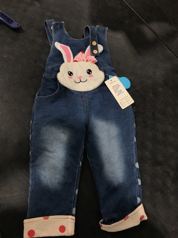 Photo 2 of KIDSCOOL SPACE Baby Cotton 3D Cartoon Soft Knitted Jeans Overalls-- 2T/3T
