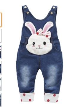 Photo 1 of KIDSCOOL SPACE Baby Cotton 3D Cartoon Soft Knitted Jeans Overalls-- 2T/3T
