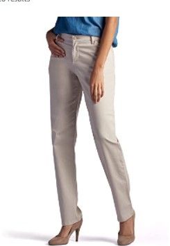 Photo 1 of LEE Women’s Relaxed Fit All Day Straight Leg Pant-- Size 6 Short-- Parchment 
