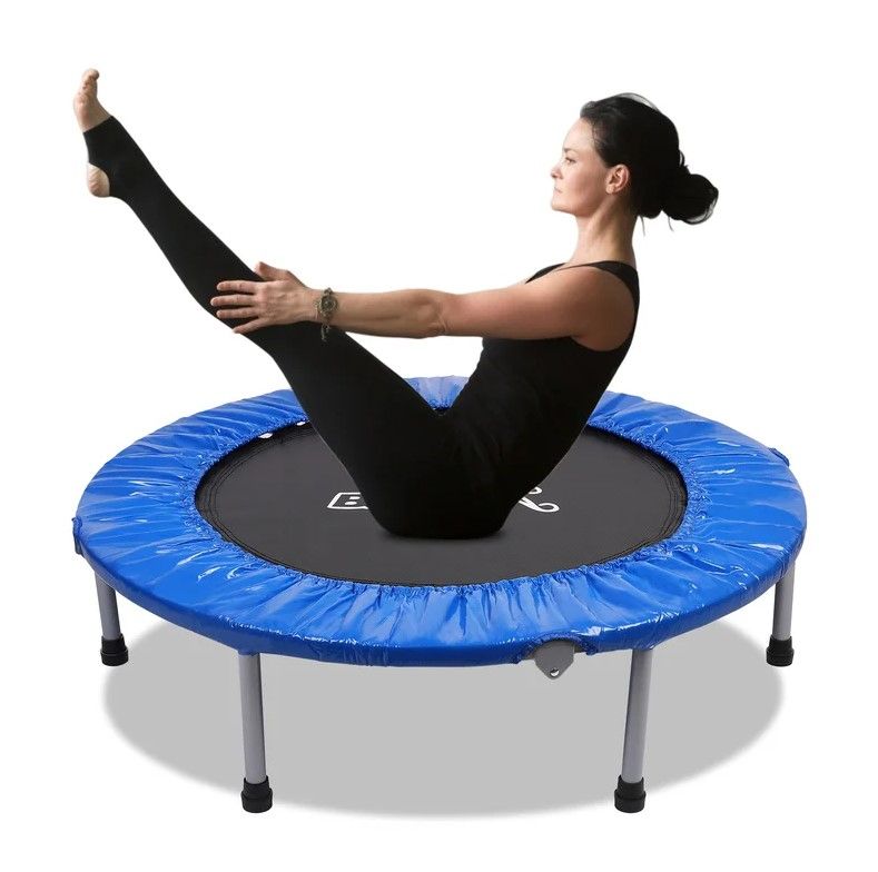 Photo 1 of 38" Foldable Mini Trampolin Fitness Trampoline Safety Pad Stable Quiet Exercise Rebounder For Kids Adults