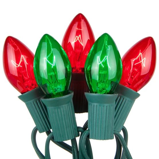 Photo 1 of Red / Green Commercial Christmas String Lights, 50 Lights, 50'