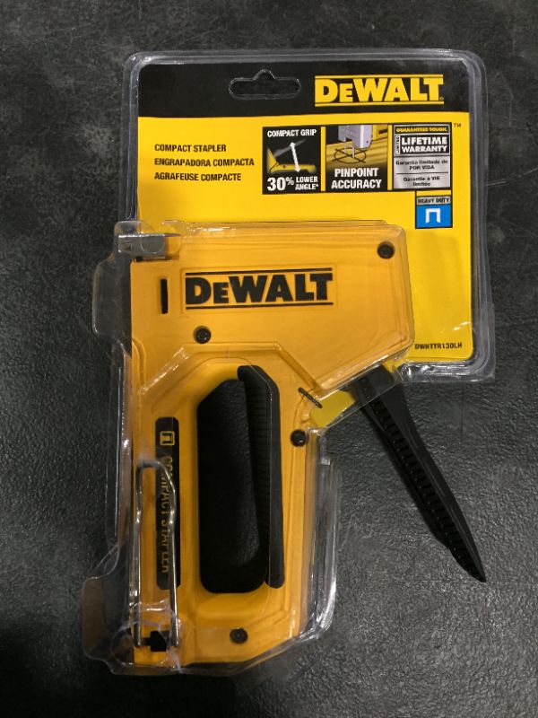 Photo 2 of DeWalt DWHTTR130LH Heavy Duty Compact Staple Gun