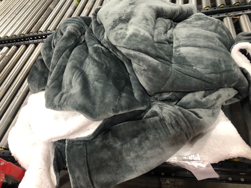 Photo 1 of shaggy plush grey comforter with 2 pillow cases 