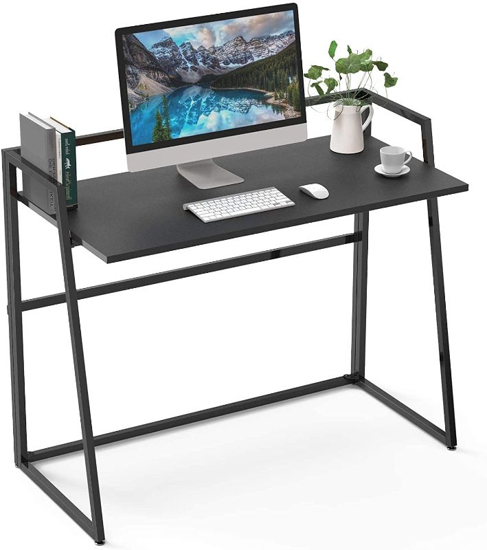 Photo 1 of EUREKA ERGONOMIC Modern Folding Computer Desk Teen Student Dorm Study Desks 41-inch Fold up Desk, Easy to be Folded or Unfolded for Writing, Laptop Working and Crafting, Fits Home Office,Black
