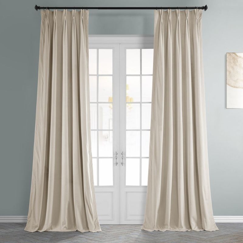 Photo 1 of Exclusive Fabrics Signature Pleated Blackout Velvet Curtain Panel
FRENCH PLEAT 25X108
COLOR MAY VARY