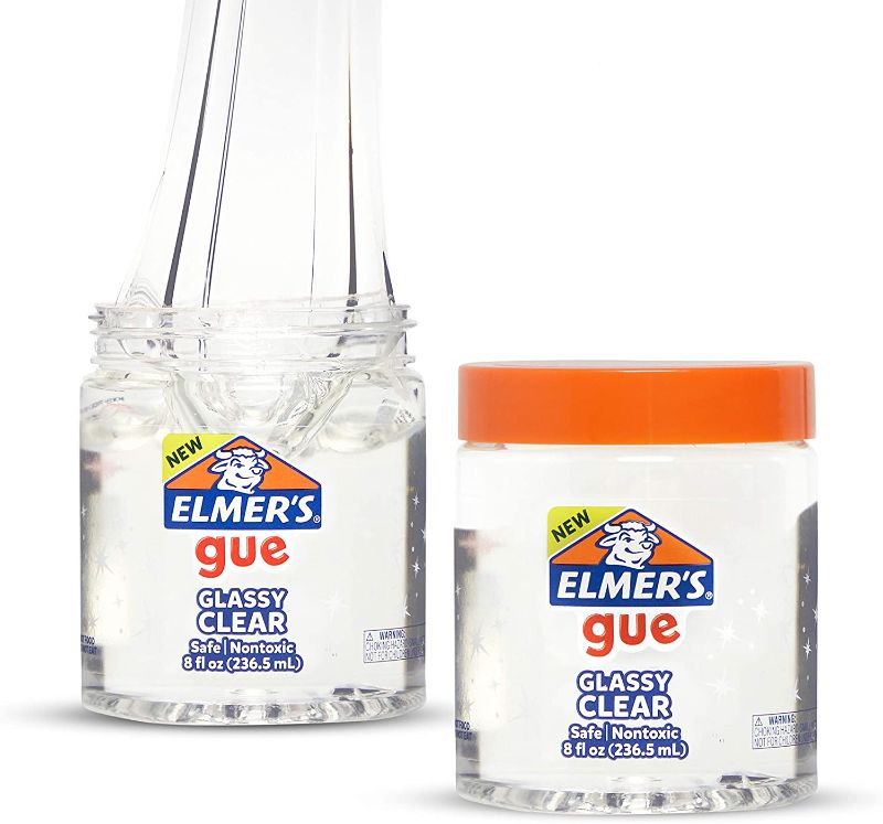 Photo 1 of Elmer's Gue Pre Made Slime, Glassy Clear Slime, Great for Mixing in Add-ins, 2 Count
