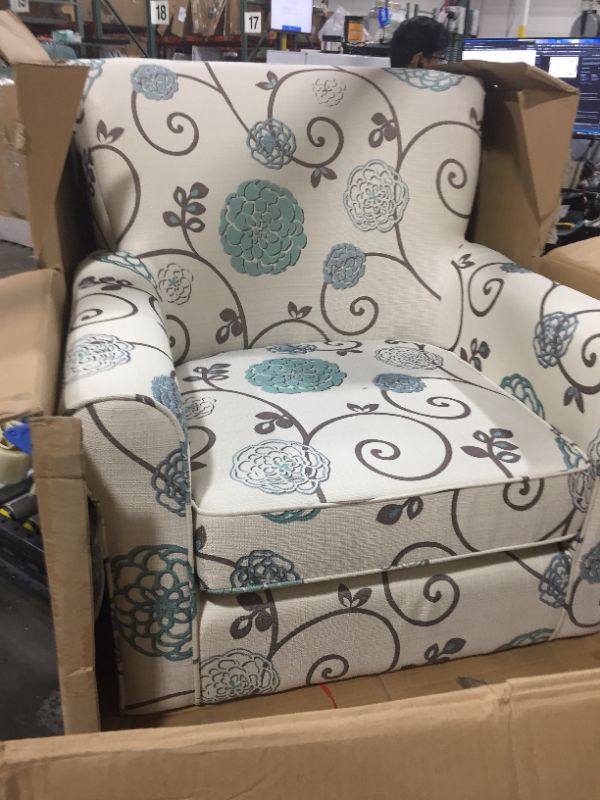 Photo 2 of Christopher Knight Home Harrison Fabric Tufted Club Chair, White / Blue