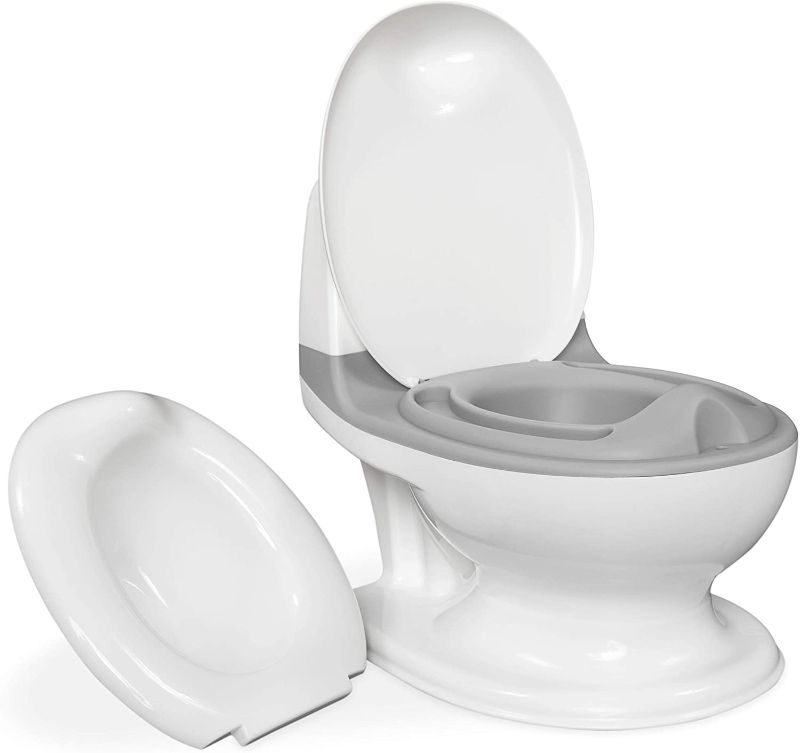 Photo 1 of Nuby My Real Potty Training Toilet with Life-Like Flush Button & Sound for Toddlers & Kids, White/Gray
