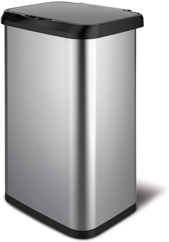 Photo 1 of Glad Stainless Steel Trash Can with Clorox Odor Protection | Touchless Metal Kitchen Garbage Bin with Soft Close Lid and Waste Bag Roll Holder, 20 Gallon, Motion Sensor
