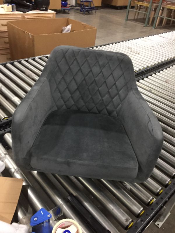 Photo 2 of Linon Grey Quilted Brooklyn Office Chair
