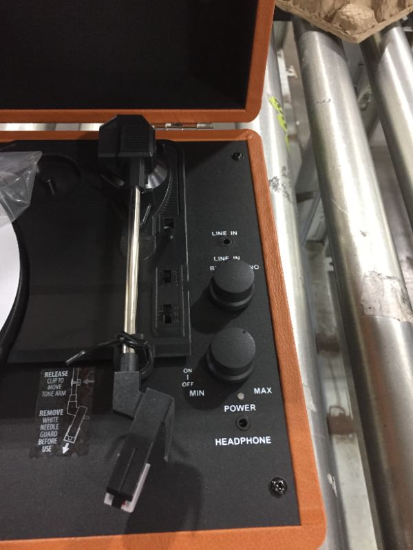 Photo 1 of Victrola Vintage 3-Speed Bluetooth Portable Suitcase Record Player with Built-in Speakers | Upgraded Turntable Audio Sound| Includes Extra Stylus | Cognac (VSC-550BT-CG)
