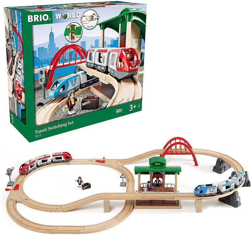 Photo 1 of BRIO World - 33512 Travel Switching Set | 42 Piece Train Toy with Accessories and Wooden Tracks for Kids Ages 3 and Up,Multi
