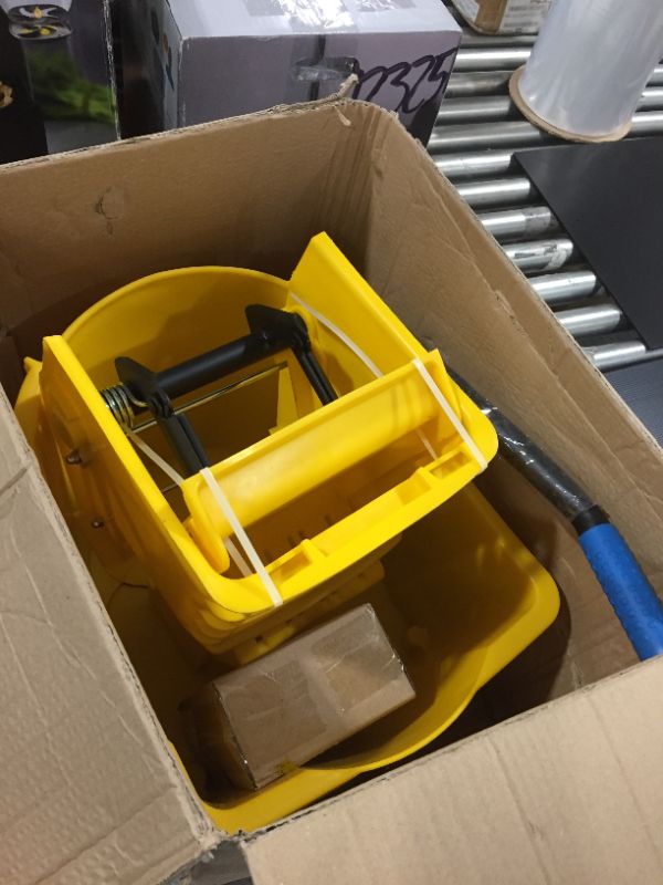 Photo 2 of Carlisle 3690804 Mop Bucket & Wringer Combo, 26 Qt, Yellow
