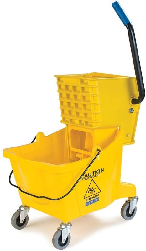 Photo 1 of Carlisle 3690804 Mop Bucket & Wringer Combo, 26 Qt, Yellow
