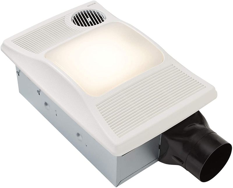 Photo 1 of Broan-Nutone 100HL Directionally-Adjustable Bathroom Heater, Fan, and Light Combo, 1500-Watt Heater, 100-Watts Incandescent Light, 2.0 Sones, 100 CFM , White
