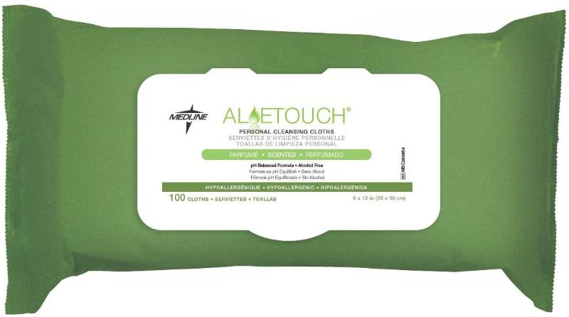 Photo 1 of 6 PACK! 600 Wipes Medline Aloetouch Personal Cleansing Wipes - MSC263854, Non-Antibacterial
