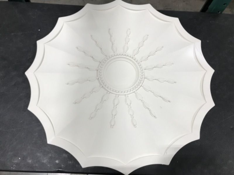 Photo 1 of Decorative Plaster Ceiling Rose Approx 30 Inch Diameter White In Color