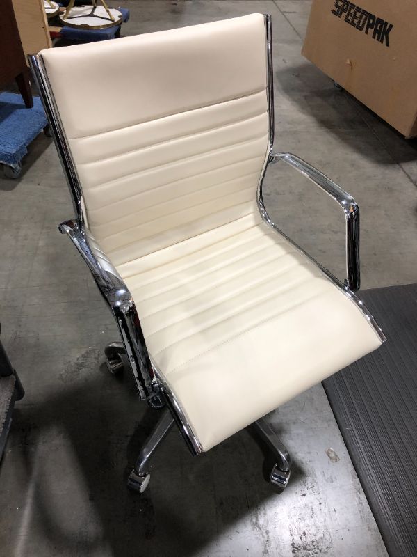 Photo 2 of CREME FAUX LEATHER OFFICE CHAIR 36H X 20W INCHES