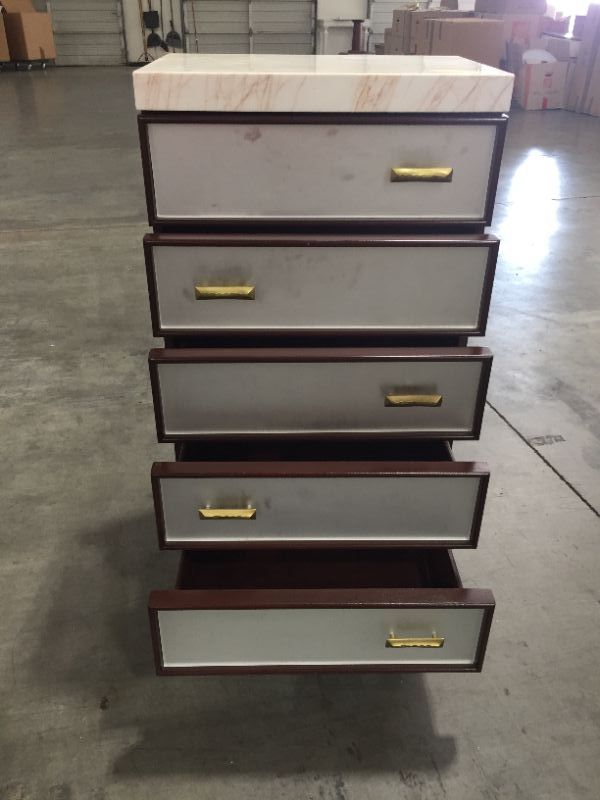 Photo 1 of 5 DRAWER DRESSER H 39 INCH L 24 INCH W 16 INCH