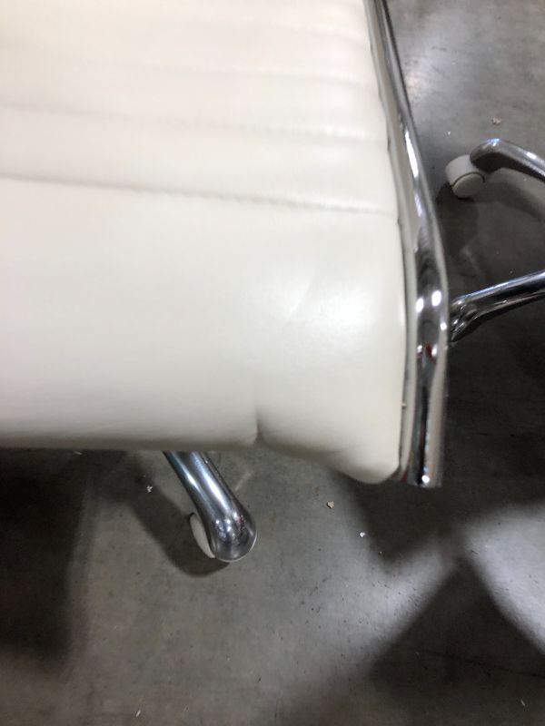 Photo 4 of CREME FAUX LEATHER OFFICE CHAIR 36H X 20W INCHES