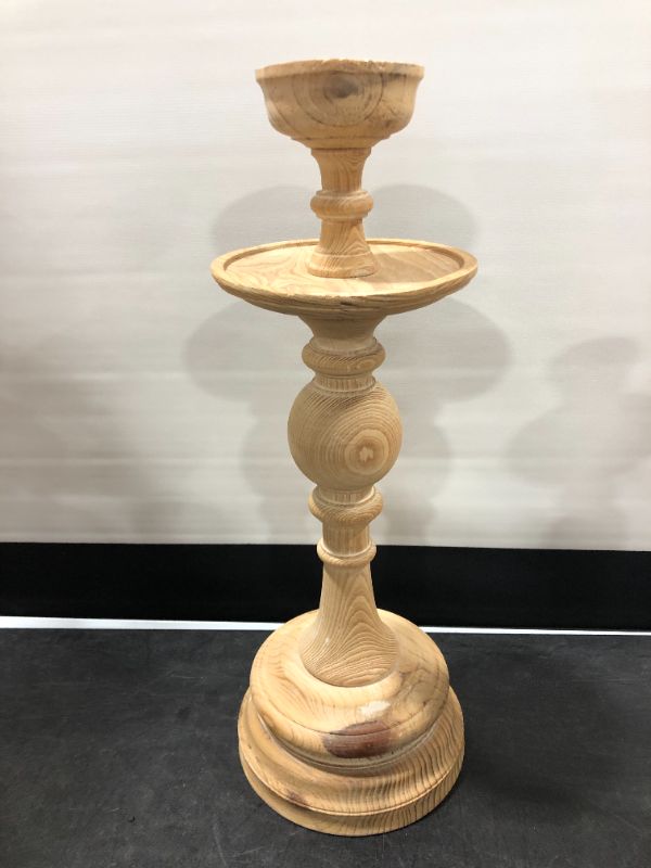 Photo 1 of 22 INCH WOOD CANDLE STICK HOLDER
