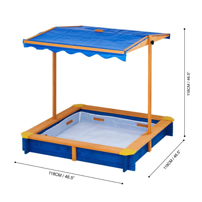 Photo 1 of TEAMSON KIDS - OUTDOOR SUMMER SAND BOX - WOOD / BLUE
