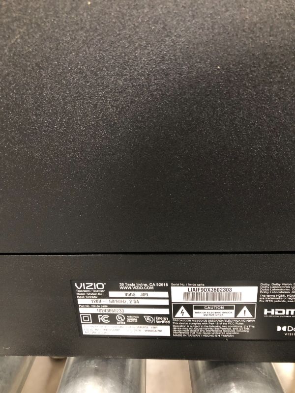 Photo 2 of VIZIO V-Series 50" Class 4K HDR Smart TV - V505-J09 PARTS ONLY CANNOT TURN ON
