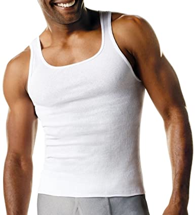 Photo 1 of Hanes Men's 6-Pack Tagless Cotton Tank Undershirt – Multiple Colors (White, Black/Grey) (L)
