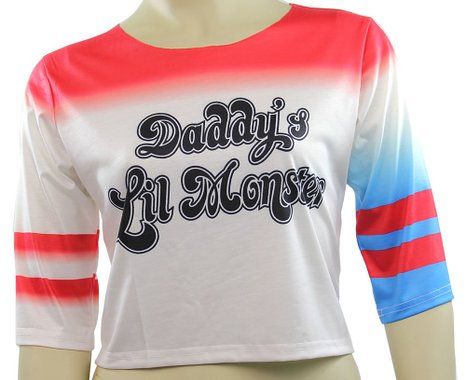 Photo 1 of  Suicide Squad Harley Quinn Daddy's Lil Monster Juniors Raglan T-Shirt for kids (M)