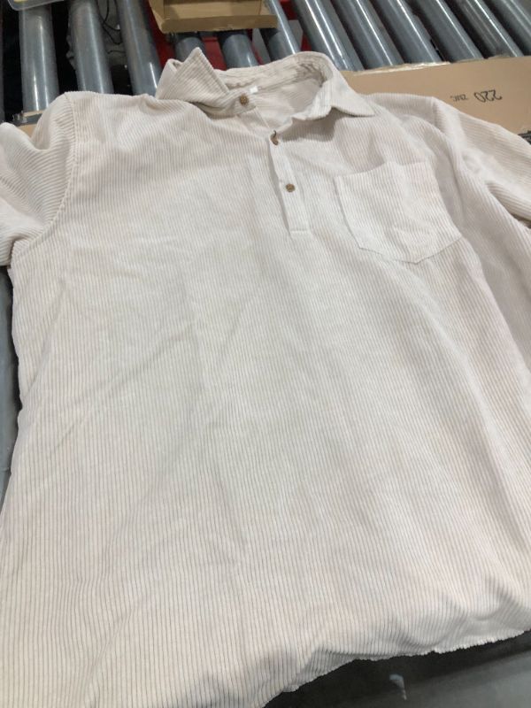 Photo 1 of Men's (XXL) Beige Corduroy Collared Shirt