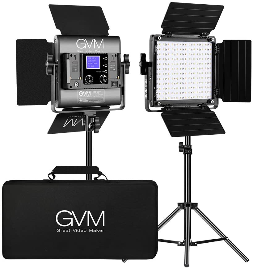 Photo 1 of GVM Great Video Maker RGB LED Video Lighting Kit, 800D Studio Video Lights with APP Control, Video Lighting Kit for YouTube Photography Lighting, 2 Packs...
