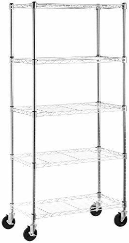 Photo 1 of 5-Shelf Shelving Storage Rack 4'' Wheel Casters Chrome
