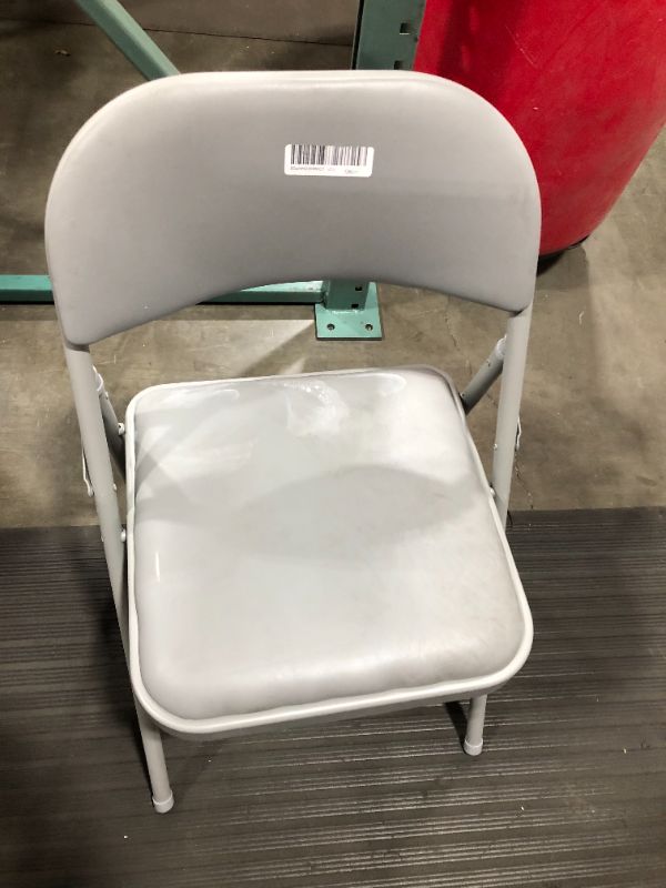 Photo 3 of Cosco Gray Standard Folding Chair with Padded Seat (Indoor)