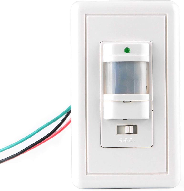 Photo 1 of 2pk | Infrared Motion Sensor Wall Switch Light Control Manual Scan PIR On/Off Neutral Wire Required White Infrared Automatic Switch AC 100-130V

