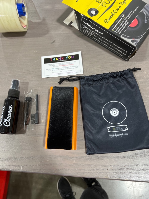 Photo 2 of Big Fudge Vinyl Record Cleaning Kit - Complete 4-in-1 - Includes Ultra-Soft Velvet Record Brush, Cleaning Liquid, Stylus Brush and Storage Pouch! Will NOT Scratch Your Records!
