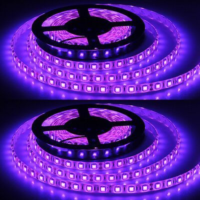 Photo 1 of 2X Waterproof Purple LED Strip 5050 SMD 300LED 5M Flexible Lamp Light DC12V 300
